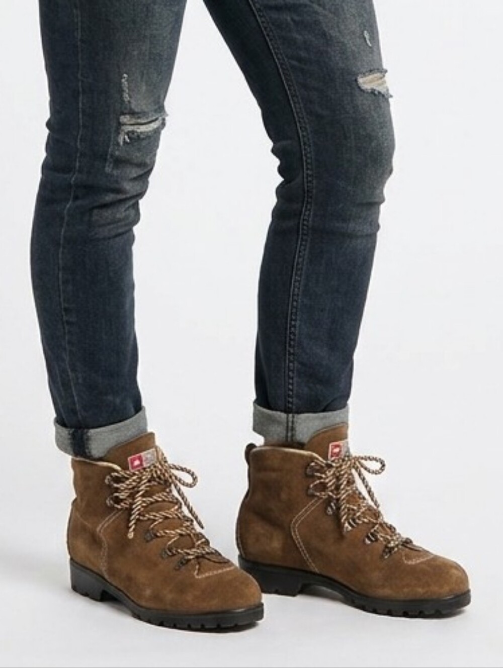 Vtg Raichle Switzerland Light Brown Nubuck Suede Leather V10 Hiking Boots 7.5